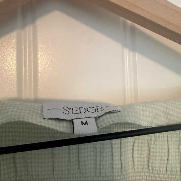 S’edge Blouse Ruffle Pastel Green Dainty Feminine Coquette Spring Size Medium - Picture 5 of 7